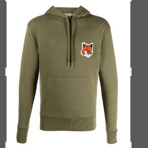 Maison Kitsune Fox Patched Hoodie sz M